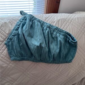 Teal One-Shoulder Top